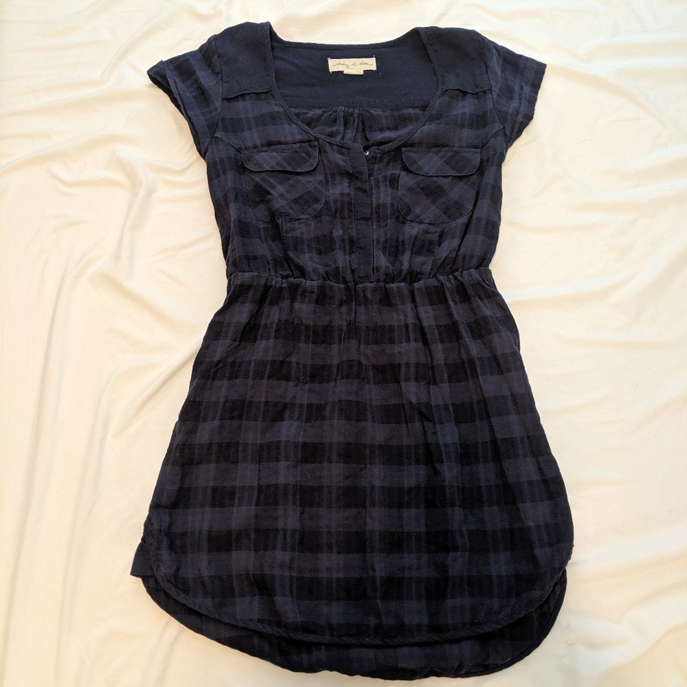Midnight blue plaid dress